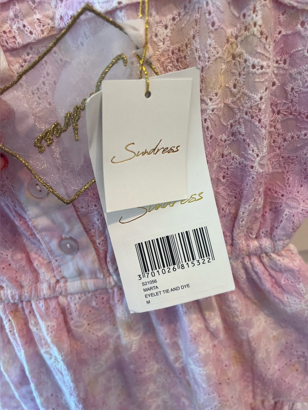 Sundress Marta Dress In Eyelet Tie And Dye Nwt Size S — image 4 of 8